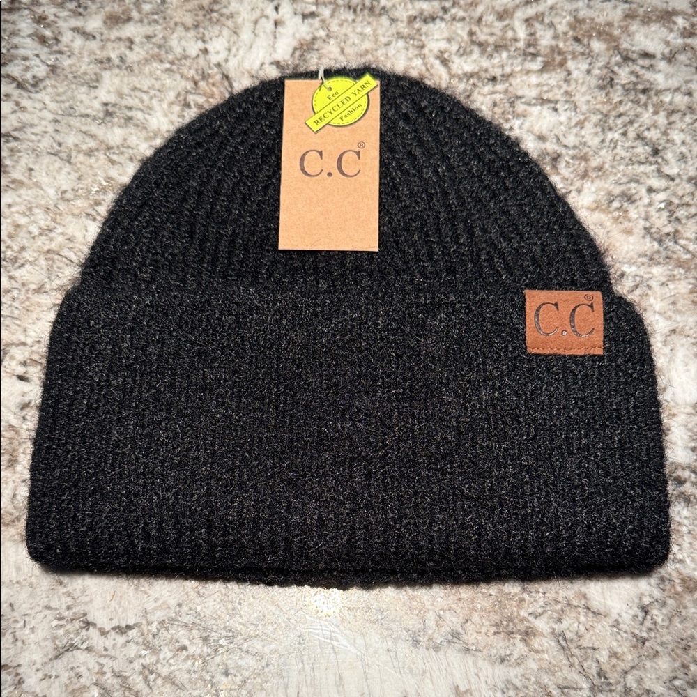 C.C Classic Black Knit Beanie